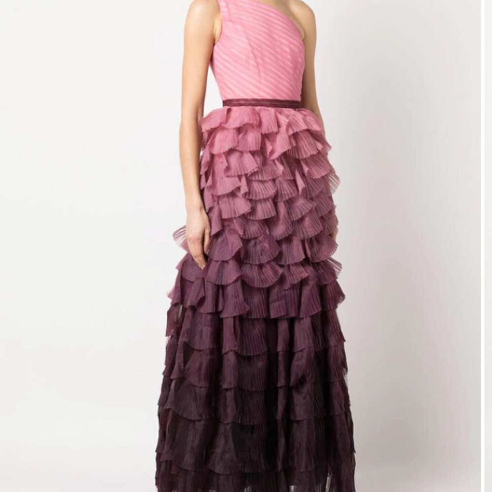 Marchesa Note pink Ombre Tule Gown -Size 16